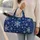 Ivory Snowflakes on Midnight Blue for Cozy Winter Getaways and Holiday Travel Lovers Quilted Weekend Bag - 2