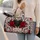 Black Heart and Crimson Roses for Romantic Getaways and Bold Everyday Travel Style Quilted Weekend Bag - 2