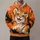 Cheerful Orange Tiger Character in Christmas Snowfall for Cozy Holiday Celebrations All-over Print Hoodie (Lightweight) - 1