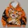 Cheerful Orange Tiger Character in Christmas Snowfall for Cozy Holiday Celebrations All-over Print Hoodie (Lightweight) - 4