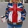Red White and Navy Cross-Emblem Aviator Uniform for Cosplay Events and Fandom Fans All-over Print Hoodie (Lightweight) - 2