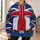 Red White and Navy Cross-Emblem Aviator Uniform for Cosplay Events and Fandom Fans All-over Print Hoodie (Lightweight) - 6