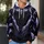 Black And Violet Panther Armor Costume Motif for Cosplay Events and Fan Gatherings All-over Print Hoodie (Lightweight) - 5