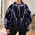 Black And Violet Panther Armor Costume Motif for Cosplay Events and Fan Gatherings All-over Print Hoodie (Lightweight) - 6