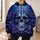 Icy Blue Ornate Skull for Concert Nights, Alternative Style and Everyday Wear All-over Print Hoodie (Lightweight) - 6