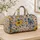Mustard And Slate Blue Wildflowers For Chic Vacation Getaways And Everyday Travel Quilted Weekend Bag - 4