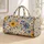 Mustard And Slate Blue Wildflowers For Chic Vacation Getaways And Everyday Travel Quilted Weekend Bag - 1