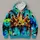 Bold Turquoise Crown And Splatter Art For Everyday Streetwear And Creative Youth Style All-over Print Hoodie (Lightweight) - 4