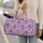 Lilac Heart Fans for Lavender Field Getaways and Romantic Countryside Travel Quilted Weekend Bag - 2