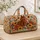 Chestnut Horse and Autumn Wildflowers for Countryside Travel and Weekend Getaways Quilted Weekend Bag - 4