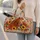 Chestnut Horse and Autumn Wildflowers for Countryside Travel and Weekend Getaways Quilted Weekend Bag - 2