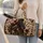 Floral Black Horse with Jewel-Toned Mane for Elegant Weekend Getaways and Horse Lovers Quilted Weekend Bag - 2