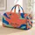 Coral And Cobalt Color Blocks For Sunny Getaways And Relaxed Weekend Escape Days Quilted Weekend Bag - 1