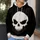 Ivory Skull Emblem for Halloween Parties and Dark Costume Looks for Alternative Style All-over Print Hoodie (Lightweight) - 5