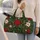 Deep Green Poinsettia and Holly Blooms for Festive Winter Travel and Garden Lovers Quilted Weekend Bag - 2