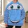 Blue Cartoon Sports Car Face for Road Trip Fans and Family Theme Park Adventures All-over Print Hoodie (Lightweight) - 6