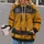 Weathered Ochre Utility Suit Look for Sci-Fi Fans and Halloween Cosplay Gatherings All-over Print Hoodie (Lightweight) - 2