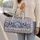 Navy Seashells and Coastal Wave Bands for Relaxed Summer Beach Getaways by the Shore Quilted Weekend Bag - 2