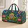 Rainbow Tie-Dye Frog with Peace Sign for Festival Travel and Summer Getaways Quilted Weekend Bag - 1