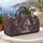 Gray Horse with Lavender Botanical Mane for Equestrian Travel and Country Escapes Quilted Weekend Bag - 5