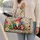 Whimsical Garden Gnome, Dragonflies and Hearts for Cheerful Weekend Getaways Quilted Weekend Bag - 2