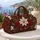 Burgundy Poinsettia and Holly Blooms for Cozy Winter Getaways and Holiday Travel Quilted Weekend Bag - 5