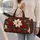 Burgundy Poinsettia and Holly Blooms for Cozy Winter Getaways and Holiday Travel Quilted Weekend Bag - 2