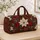 Burgundy Poinsettia and Holly Blooms for Cozy Winter Getaways and Holiday Travel Quilted Weekend Bag - 4