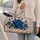Cobalt Blue Rose and Golden Vines for Elegant Weekend Getaways and Memorable Travel Quilted Weekend Bag - 2