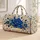 Cobalt Blue Rose and Golden Vines for Elegant Weekend Getaways and Memorable Travel Quilted Weekend Bag - 1