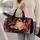 Sunglasses Cat and Cosmic Palms for Playful Weekend Getaways and Cat Lovers Everywhere Quilted Weekend Bag - 2