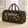 Vintage Camper Van With Golden Florals for Dog Mom Travel and Weekend Adventures Quilted Weekend Bag - 1