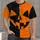 Split Orange And Black Pumpkin Face For Halloween Parties And Autumn Festival Nights All-over Print Unisex T-shirt - 1