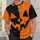 Split Orange And Black Pumpkin Face For Halloween Parties And Autumn Festival Nights All-over Print Unisex T-shirt - 6