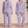 Lavender Daisies with Red Centers for Cozy Evenings and Relaxed Everyday Home Living Satin Pajamas Set - 2
