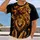 Golden Lion Portrait for Bold Everyday Wear and Wildlife Enthusiasts All-over Print Unisex T-shirt - 2