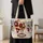 Vintage Santa Reindeer Snowman Christmas Gift Scene for Festive Winter Holiday Cheer Quilted Tote Bag - 4