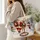 Vintage Santa Reindeer Snowman Christmas Gift Scene for Festive Winter Holiday Cheer Quilted Tote Bag - 3
