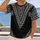 Monochrome Geometric Floral Motifs for Beach Getaways and Relaxed Summer Days for Men All-over Print Unisex T-shirt - 2