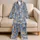 Playful Cartoon Puppy Party With Paw Prints For Cheerful Summer Lounging Satin Pajamas Set - 5