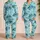 Geometric Mountain And Sea Motifs For Relaxed Coastal Summer Getaways Satin Pajamas Set - 2