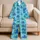 Blue Aqua Octopus Ocean Motifs for Relaxed Coastal Getaways and Summer Beach Lovers Satin Pajamas Set - 5