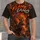 Blazing Stag Woodland Scene for Cozy Evenings and Rustic Weekend Lounge Style All-over Print Unisex T-shirt - 1