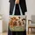 Three Highland Cows With Wildflowers for Farmhouse Living and Cow Lovers Quilted Tote Bag - 4