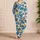 Blue Tropical Leaves and Yellow Blooms for Sunny Getaways and Relaxed Weekends Satin Pajamas Set - 4