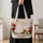 White Cat And Wildflower Garden Gift For Cat Lovers And Cozy Cottage Style Quilted Tote Bag - 4