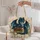 Blue Dragon With Antique Books and Daisies for Fantasy Reading and Cottagecore Gifts Quilted Tote Bag - 5