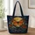 Moonlit Monarch Butterfly And Wildflowers For Nature Lovers And Garden Days Quilted Tote Bag - 1