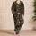 Black And Gold Tropical Palm Leaves For Elegant Resort Getaways And Relaxed Evenings Satin Pajamas Set - 4