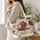 Vintage Peonies and Antique Books for Romantic Reading Days and Book Lovers Quilted Tote Bag - 3